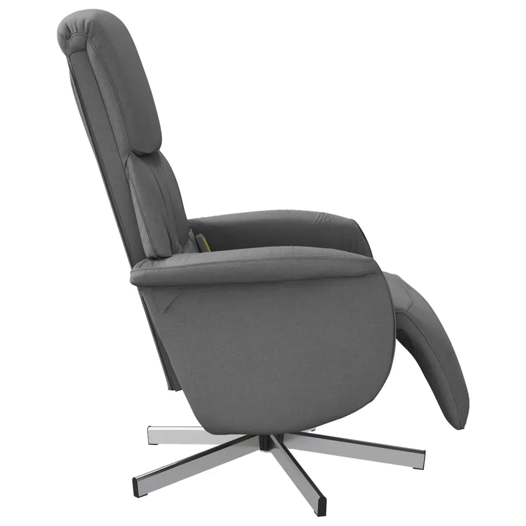 Divano Sedia-Poltrona Reclinabile Massaggio Poggiapiedi Grigio Scuro Tessuto 461903