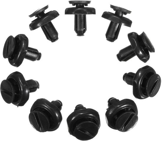 Viti per radiatore 10 pezzi - ABS - Adatti a Toyota Avensis/Camry/Corolla - Nero - Viti di fissaggio per copri motori - Per anni 2001-2009 - Viti per motori