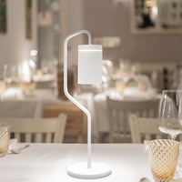 Lampada Tavolo Esterno Moderna Magnet Alluminio Bianco Led 3W 3000K