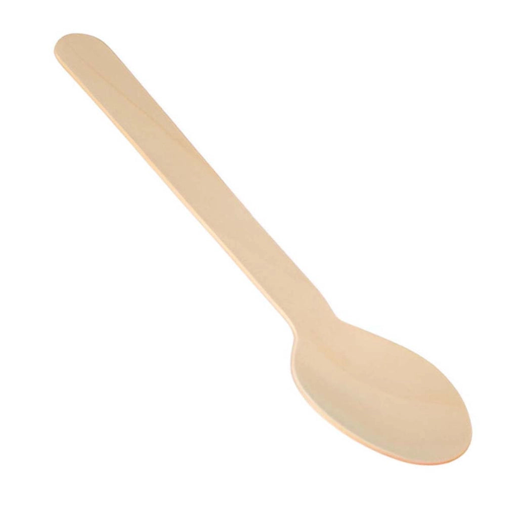 Set di 50 Cucchiai Naturali in Legno Monouso 16 cm Beige Alpina