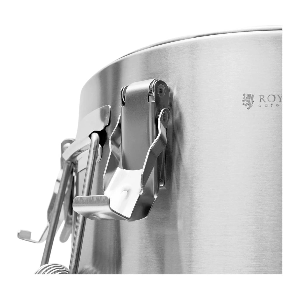 Contenitore professionale in acciaio inox per alimenti isolato per la ristorazione calda e fredda (22 litri isolamento a doppia parete coperchio con chiusure a rana) 14_0004273