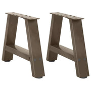 Set di 2 gambe per tavolino da caffè a forma di A 30 x 30 cm con piedini regolabili design moderno acciaio nero 02_0057091