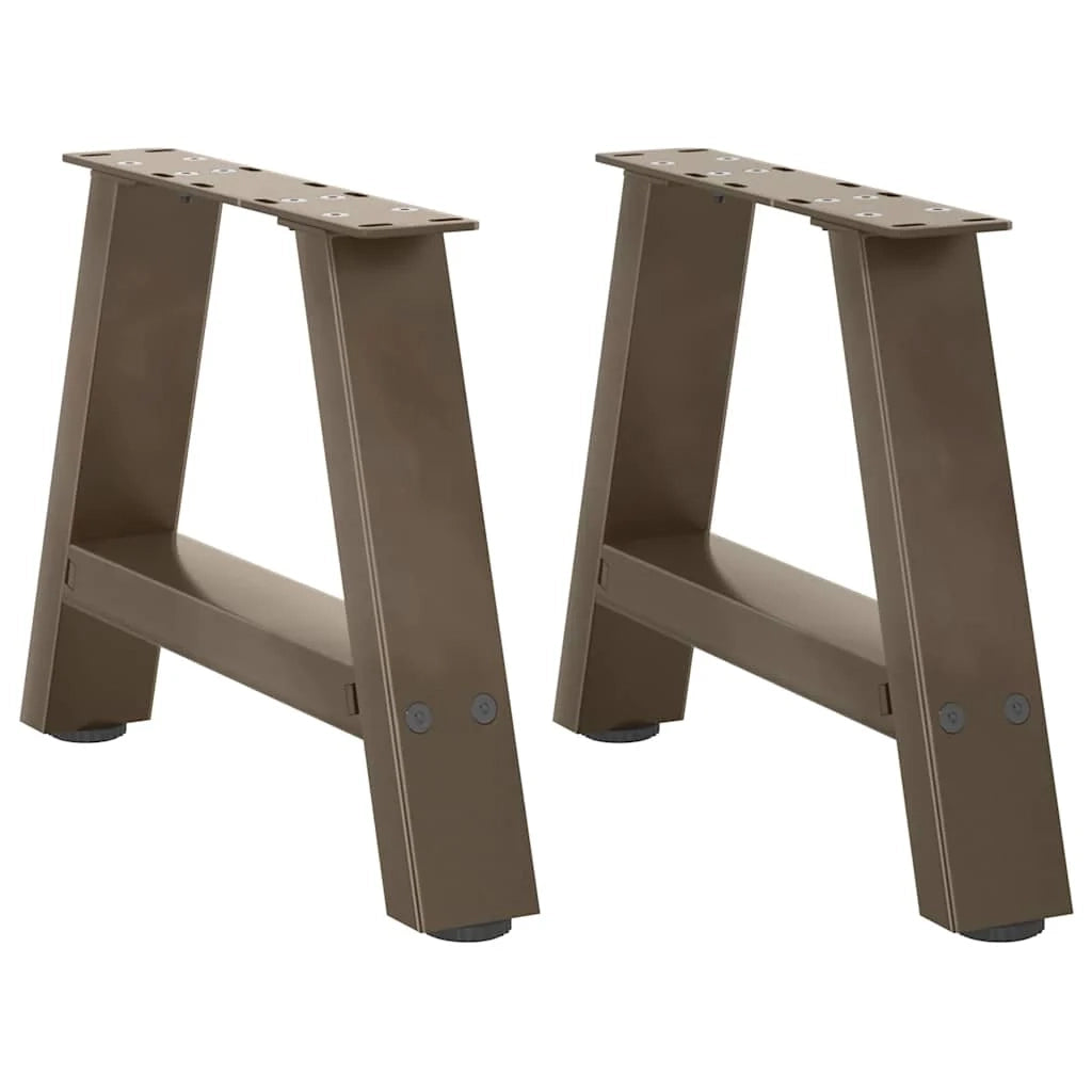 Set di 2 gambe per tavolino da caffè a forma di A 30 x 30 cm con piedini regolabili design moderno acciaio nero 02_0057091