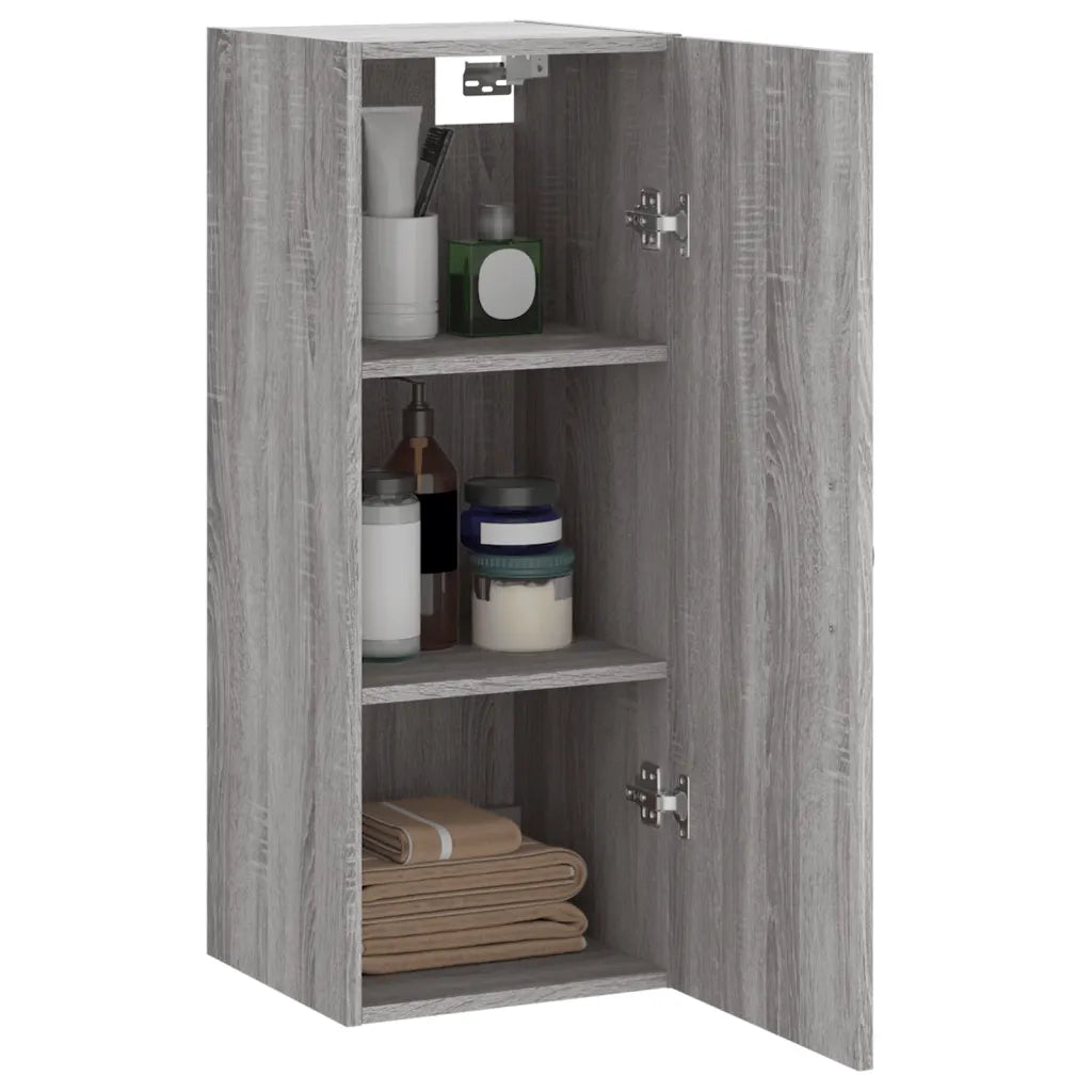 Mobile a Parete Grigio Sonoma 34,5x34x90 cm Legno Multistrato 835000