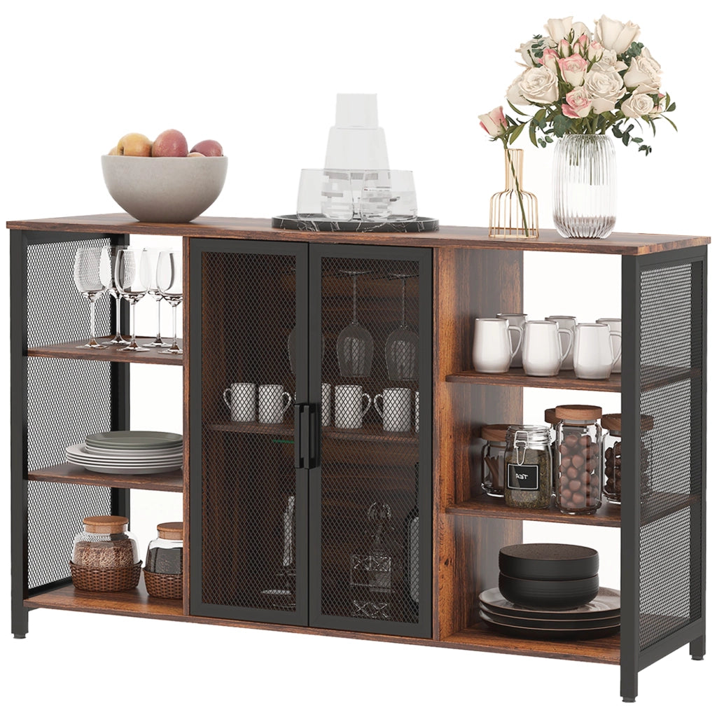 Credenza Rustica con Ripiani Aperti ¨C zephmum ¨C 120x40x76 cm Marrone