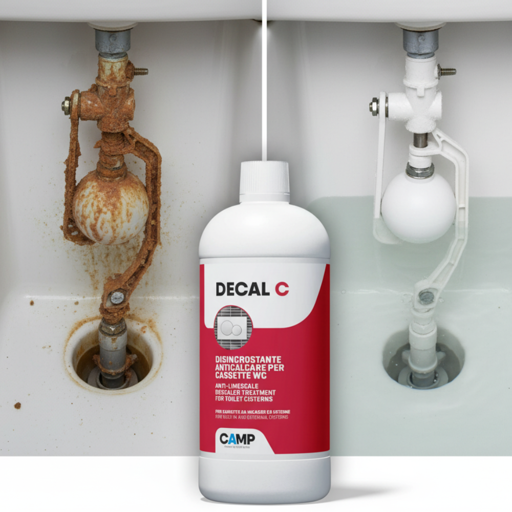 Kit 3 pezzi decal c trattamento disincrostante anticalcare per wc 1 litro