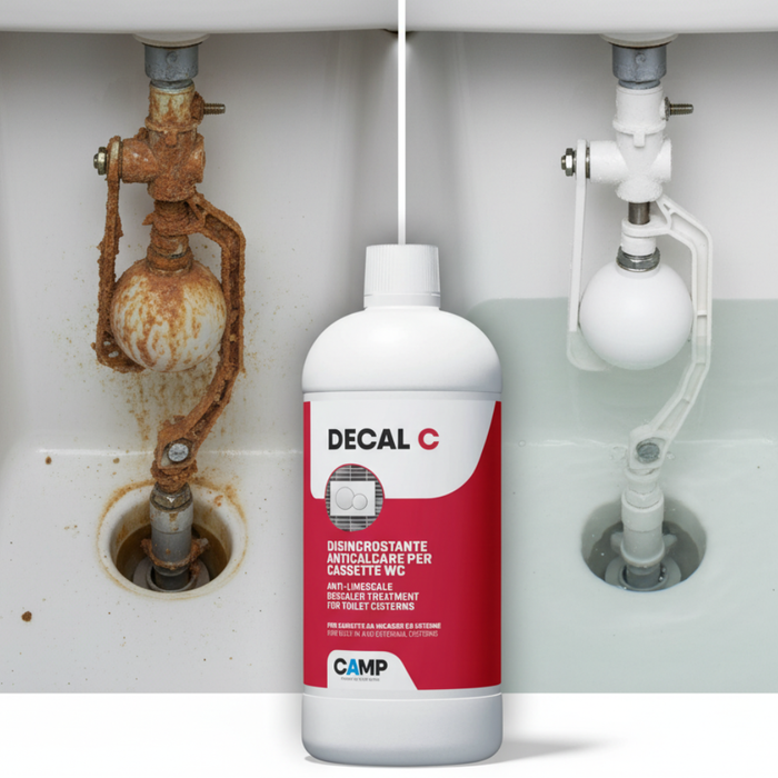 Kit 3 pezzi decal c trattamento disincrostante anticalcare per wc 1 litro