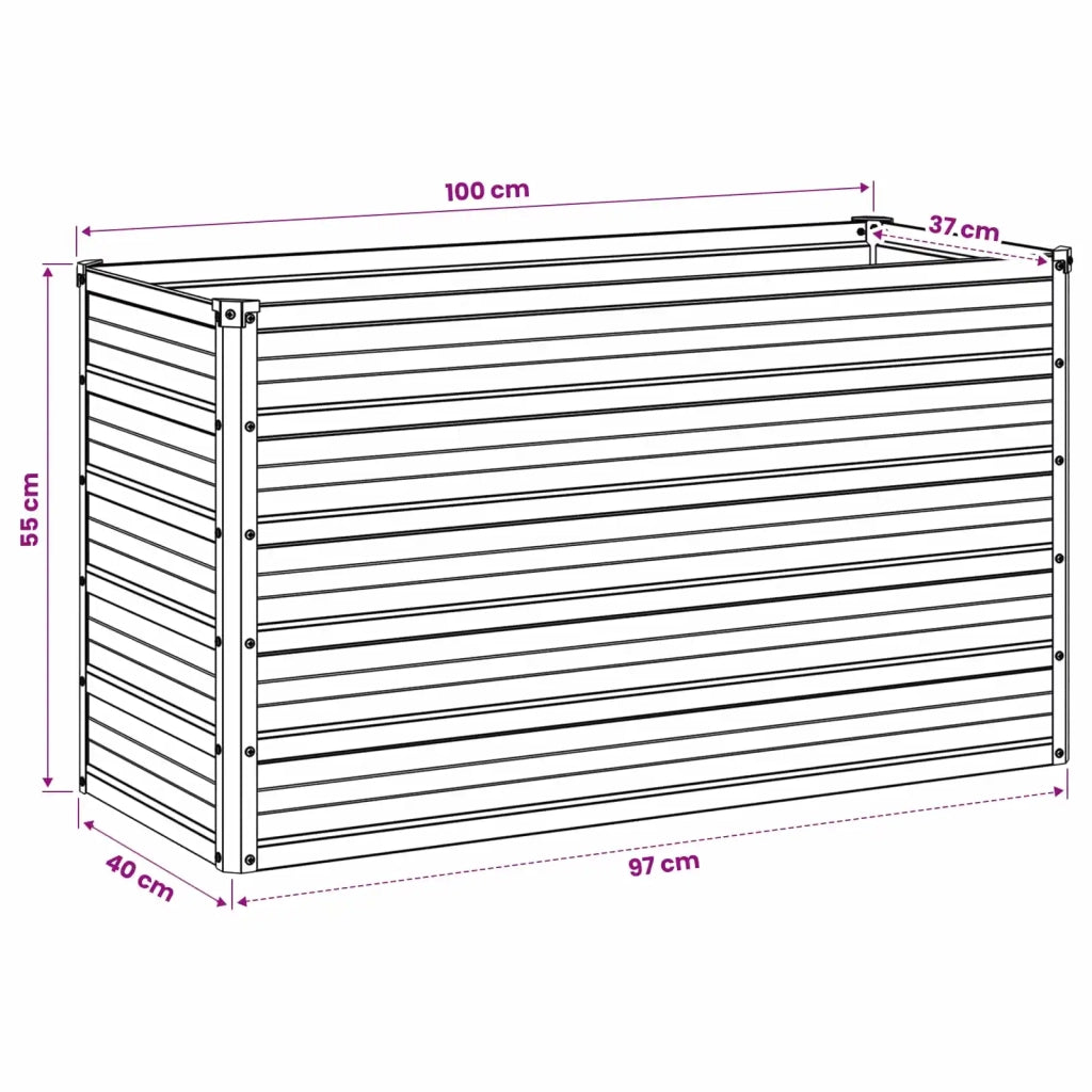 Letto rialzato da giardino Argento 100 x 40 x 55 cm 8006236