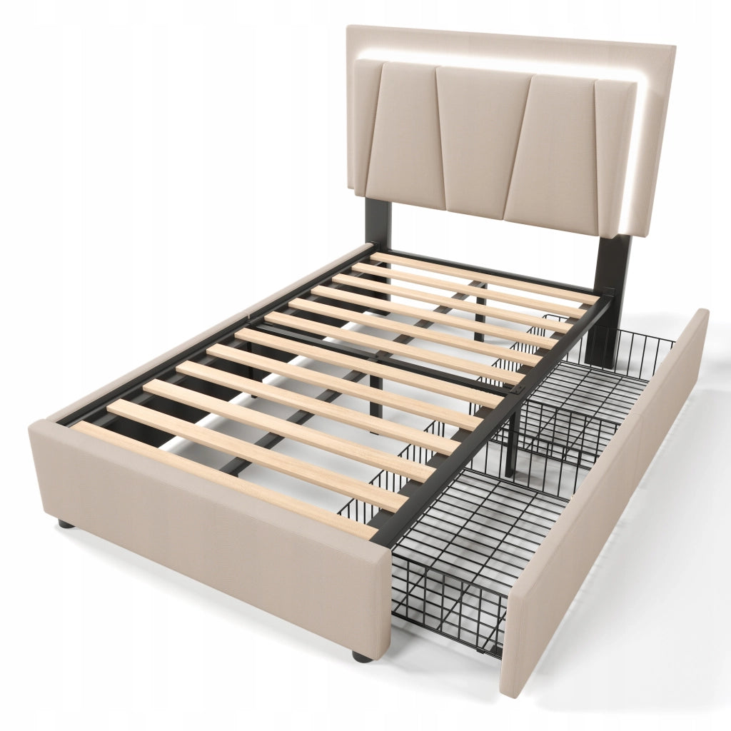 Letto Matrimoniale 160x200 - Xylo - Grigio con USB e LED