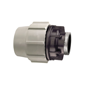 RACCORDO DIRITTO A COMPRESSIONE FEMMINA FEMMINA IN POLIPROPILENE SERIE 7030  BIANCO E NERO PLASSON - Ø32X1 PN16  - PSN