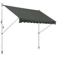 Tenda da Sole 3x1.5 m a Bracci con Manovella, Struttura Telescopica in Metallo e Parasole in Poliestere