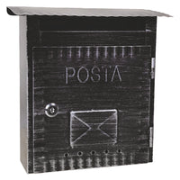 CASSETTA POSTALE 'IBISCO' cm 26x9,7x h 29 - argento antico  - KASART