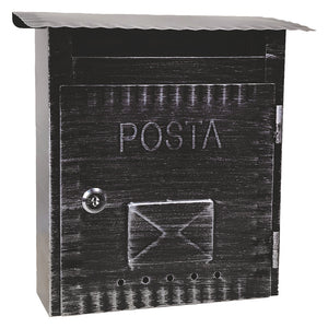 CASSETTA POSTALE 'IBISCO' cm 26x9,7x h 29 - argento antico  - KASART
