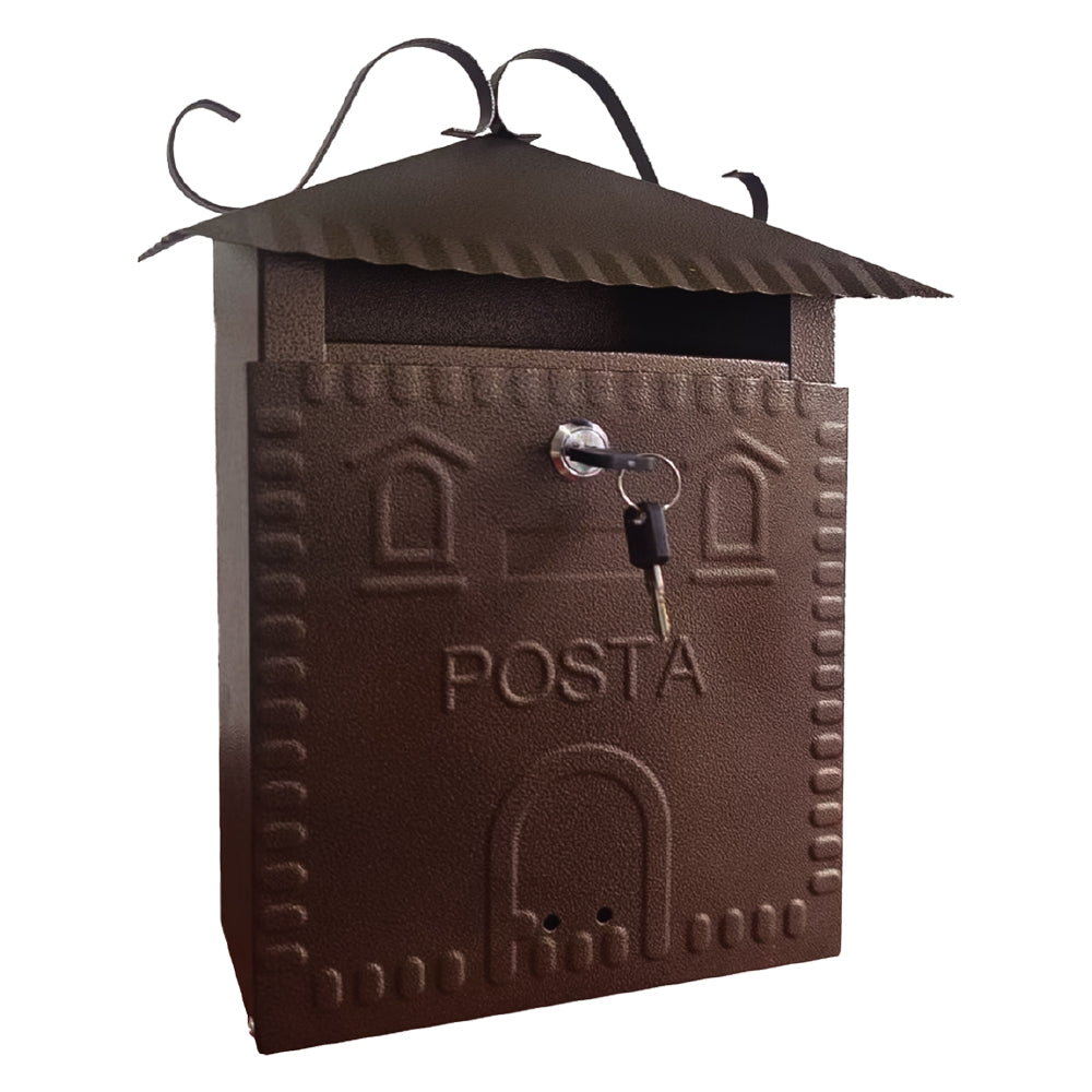 CASSETTA POSTALE 'IRIS' cm 36x9x h 32 - rame antico  - KASART