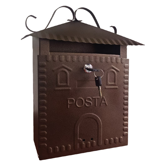 CASSETTA POSTALE 'IRIS' cm 36x9x h 32 - rame antico  - KASART