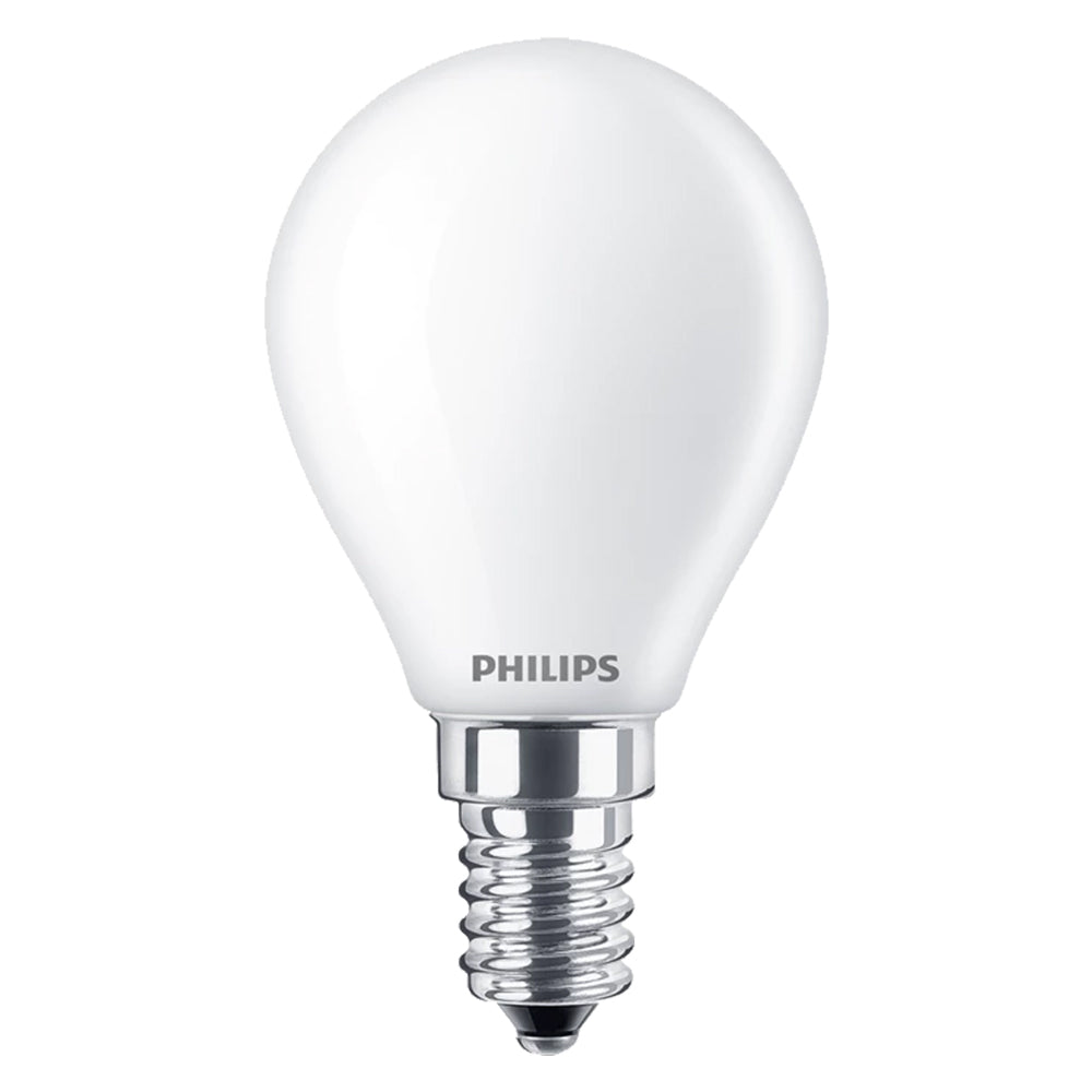 LAMPADA A LED 'SFERA' CALDA 2700K 4,3 W=40W E14 - 470 lm- 4 pezzi  - PHILIPS