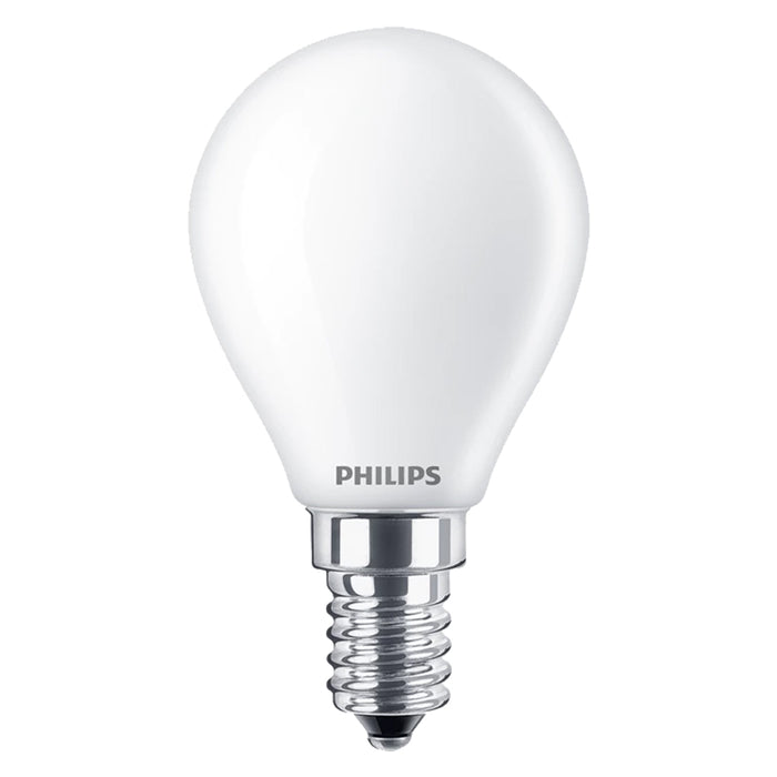 LAMPADA A LED 'SFERA' CALDA 2700K 4,3 W=40W E14 - 470 lm- 4 pezzi  - PHILIPS