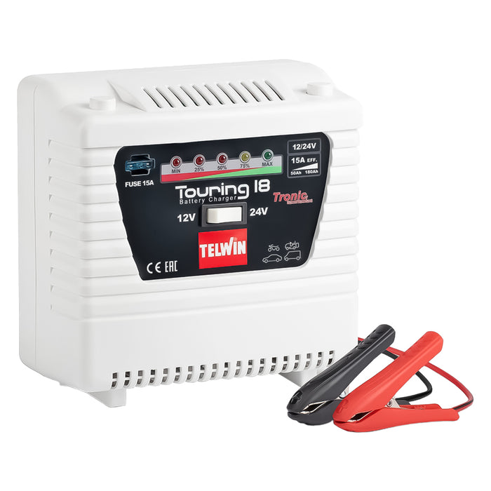 CARICABATTERIA 'TOURING 18' 12/24 V - 230 V - 1 PH  50/60Hz  - TELWIN
