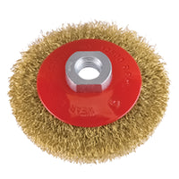 SPAZZOLA CONICA PER SMERIGLIATRICE Ø mm 90 foro M 14  - PG