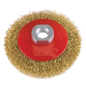 SPAZZOLA CONICA PER SMERIGLIATRICE Ø mm 90 foro M 14  - PG