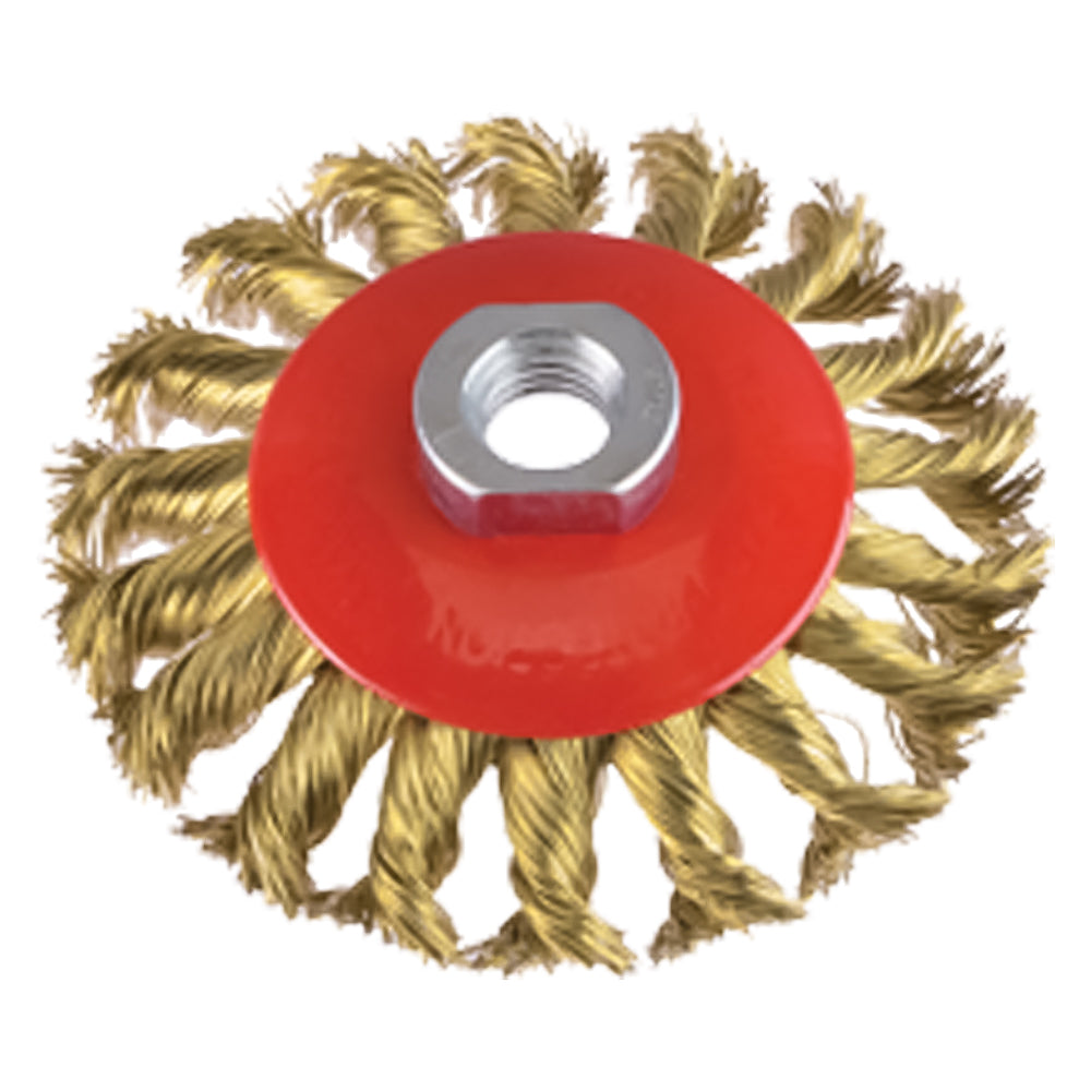 SPAZZOLA CIRCOLARE CONICA Ø mm 100 - foro M 14  - PG