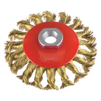 SPAZZOLA CIRCOLARE CONICA Ø mm 100 - foro M 14  - PG