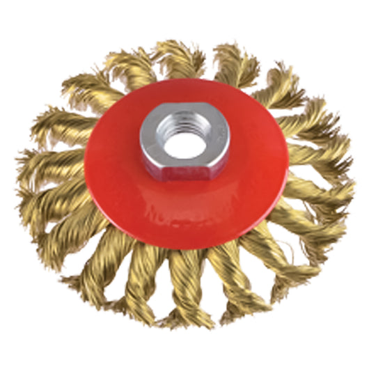 SPAZZOLA CIRCOLARE CONICA Ø mm 120 - foro M 14  - PG