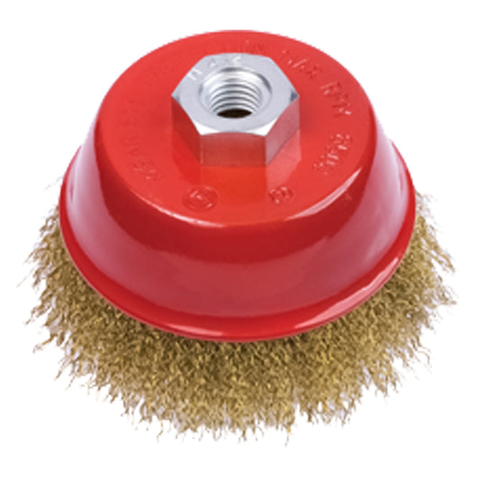 SPAZZOLA A TAZZA PER SMERIGLIATRICE Ø mm 120 - foro M 14  - PG