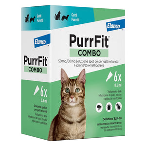 ANTIPARASSITARIO 'PURRFIT COMBO' gatti/furetti - 6 pipette ml 0,5  - ELANCO