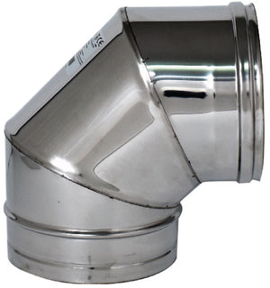 GOMITO A 90Â° INOX AISI 304 PER STUFA ÃE cm. 14