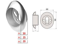 BOCCHETTA ANTISTRAPPO KT52 CROMO SATINATO- - mm.68x86x20h - ø mm.50 (KT5239) - 1 pezzi