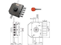 SERRATURA TRIPLICE APPLICARE SENZA SCROCCO A POMPA JM433- - mm.63 DX - 1 pezzi MOIA