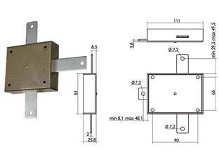 DEVIATORE APPLICARE PER SERRATURA QUINTUPLICE- - (140/40) - 1 pezzi MOIA