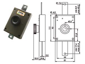 SERRATURA APPLICARE PER ANTINE CON POMOLO INTERNO- - (140P) - 1 pezzi MOIA