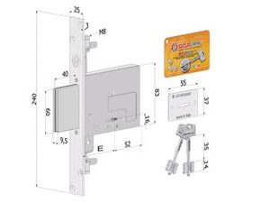 SERRATURA TRIPLICE INFILARE DOPPIA MAPPA 2033- - mm.60 (2033XZB6025AM2) - 1 pezzi SECUREMME