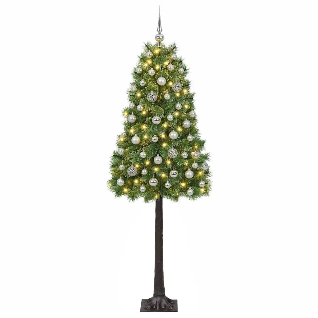 Albero di Natale artificiale con rami snodati e palline 180 cm 3467033