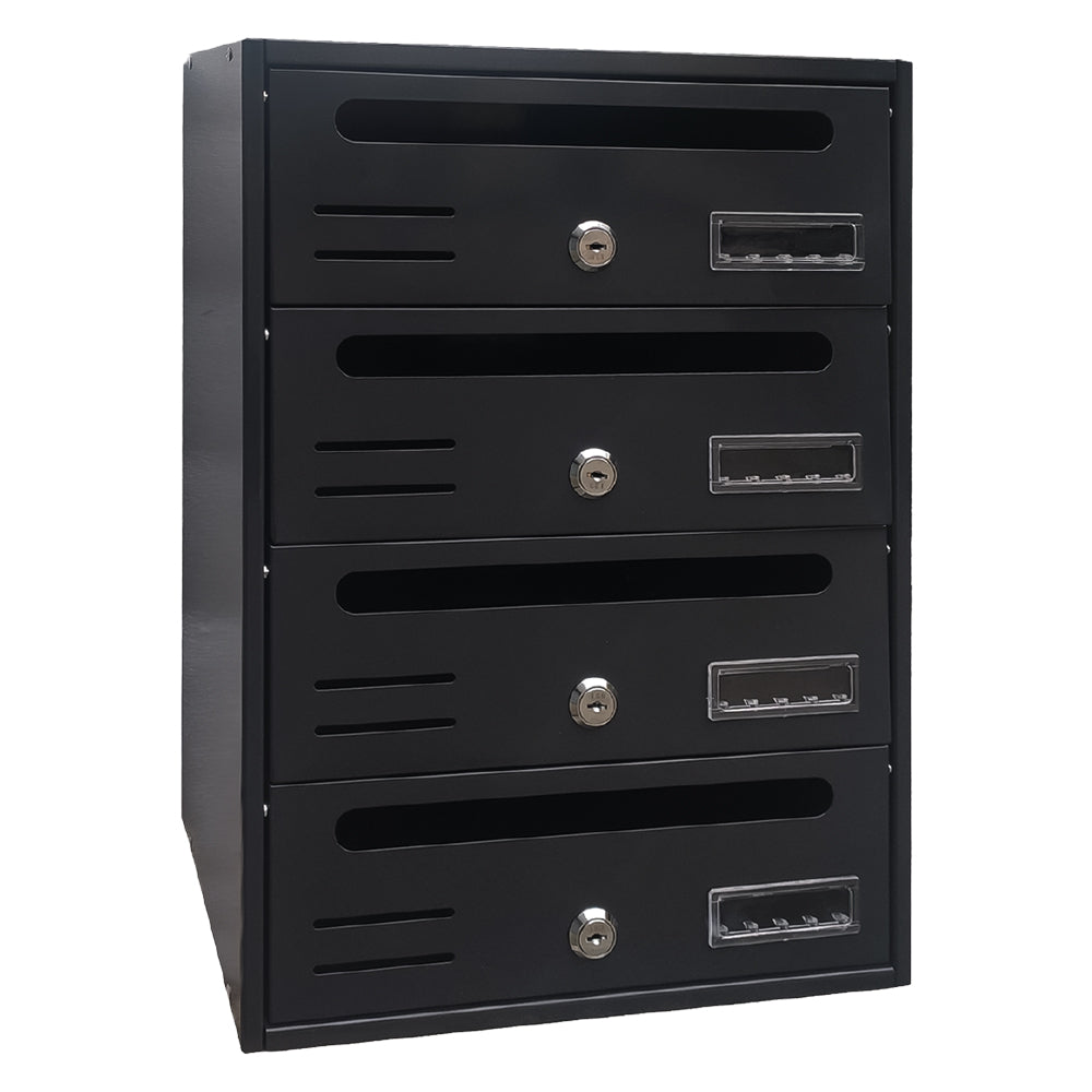 CASSETTA POSTALE 4 posti - antracite - cm. 30,2x17,5x H. 42,5  - KASART