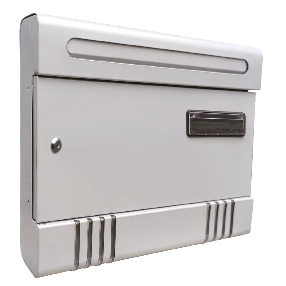 CASSETTA POSTALE 'JASMINE' cm 36,5x6,5x h 29 - argento  - KASART