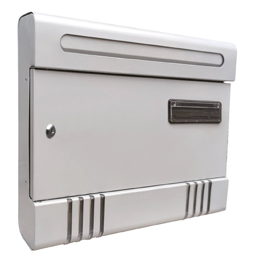 CASSETTA POSTALE 'JASMINE' cm 36,5x6,5x h 29 - argento  - KASART