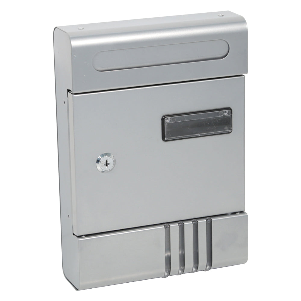 CASSETTA POSTALE 'JASMINE SMALL' cm 20,5x6,5x h 29 - color argento  - KASART