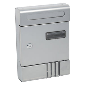 CASSETTA POSTALE 'JASMINE SMALL' cm 20,5x6,5x h 29 - color argento  - KASART