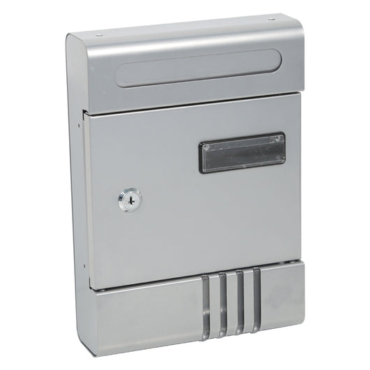 CASSETTA POSTALE 'JASMINE SMALL' cm 20,5x6,5x h 29 - color argento  - KASART