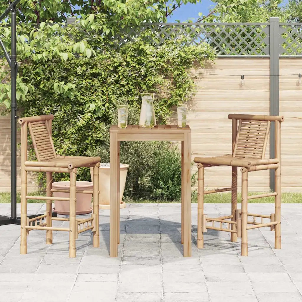Sgabelli da Bar 2 pz in Legno di BambÃ¹ cod mxl 72886