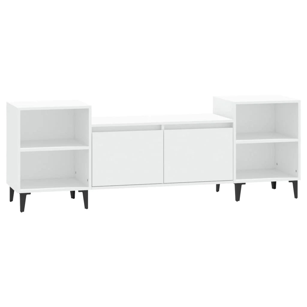 Mobile TV multimediale scaffale TV mobile TV sala da pranzo soggiorno camera da letto 160 x 35 x 55 cm legno ingegnerizzato bianco 02_0026057