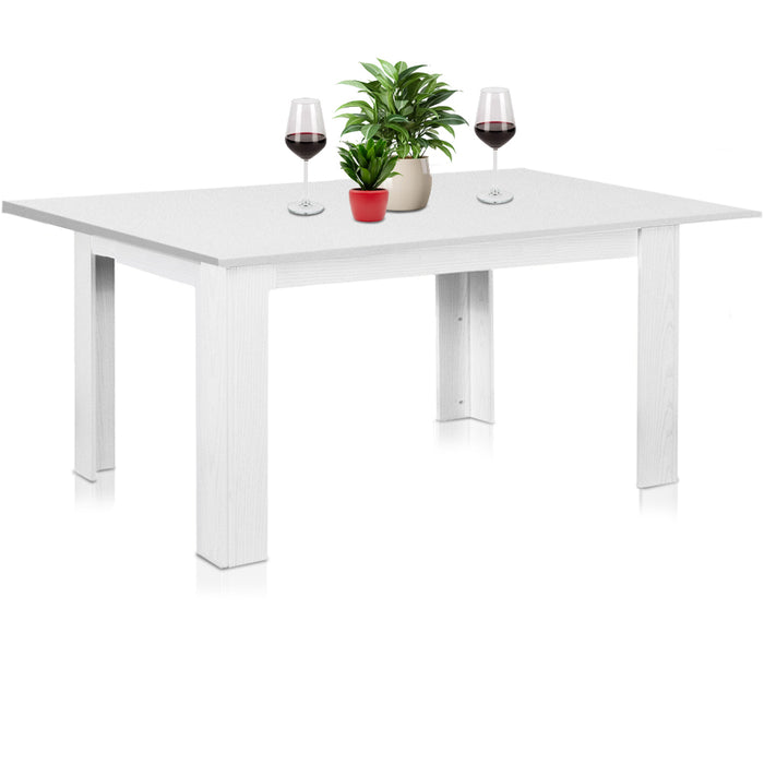 Tavolo Allungabile Cucina Sala Pranzo 110 a 150cm Bianco Frassinato Estensibile