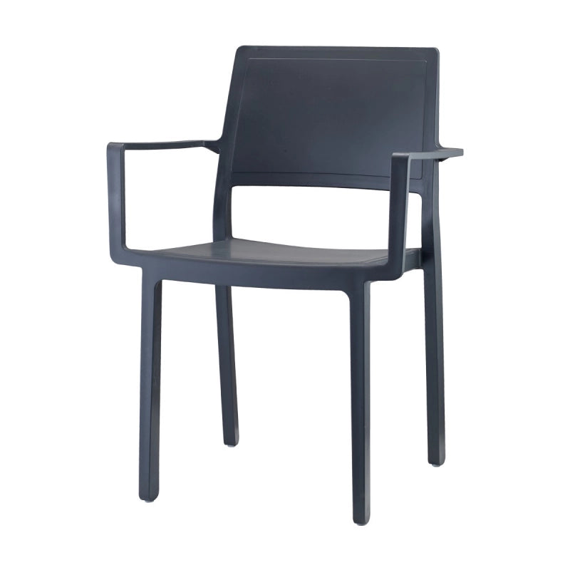 SET 4 SEDIE KATE CON BRACCIOLI TECNOPOLIMERO SCAB DESIGN - Antracite 81