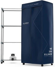 Asciugacapelli Portatile XXL con Ventilazione 1200 W Grande Capacità 15 kg Timer 180 Min 3 Livelli Silenzioso Multifunzionale: Cappa Asciugacapelli Cassettiera Rastrelliera Lavanderia Blu
