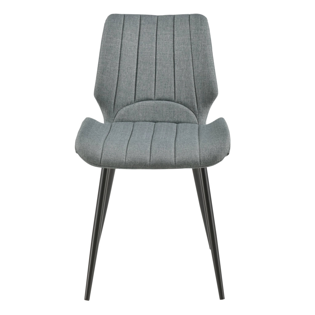 [en.casa] Sedia per Sala da Pranzo Pohorje 77 x 57,5 x 46 cm Set di 2 Tessuto Imbottito Grigio Scuro