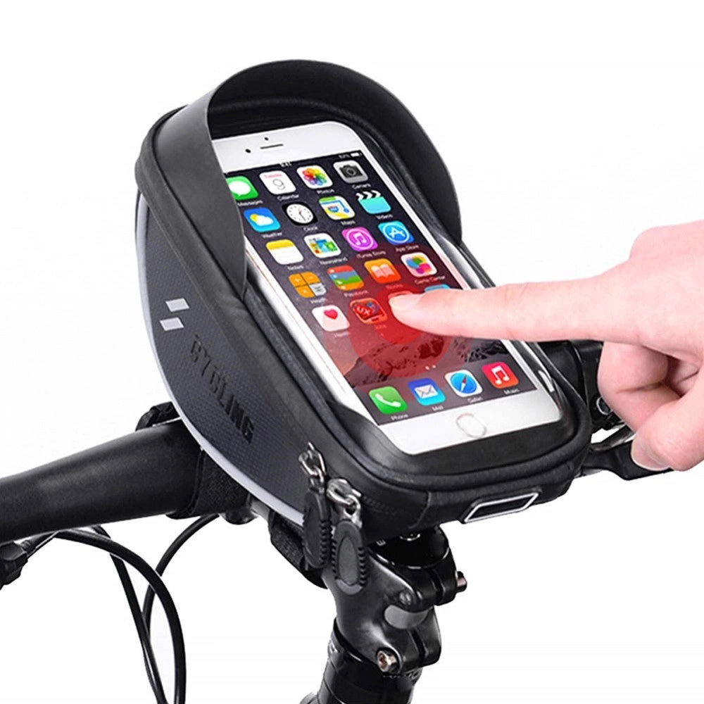 Trade Shop - Porta Cellulare Smartphone Per Bicicletta Supporto Borsa Astuccio Impermeabile -