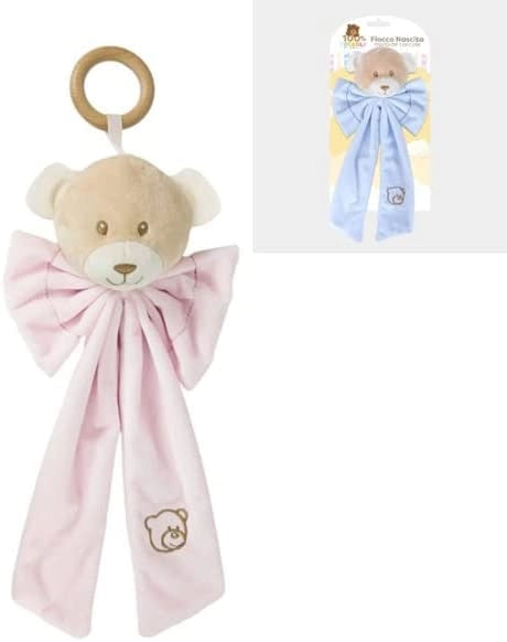 Fiocco Nascita Azzurro da 0 Mesi Bimbo Bimba Coccarda Bambino Rosa Cotone Colore 35 cm Neonato Palloncini Celeste Regalo